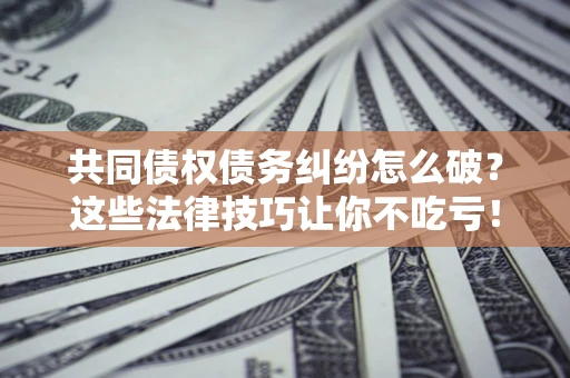 武汉共同债权债务纠纷怎么破？这些法律技巧让你不吃亏！