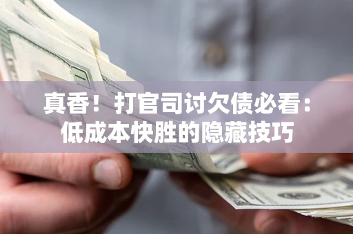 武汉真香！打官司讨欠债必看：低成本快胜的隐藏技巧