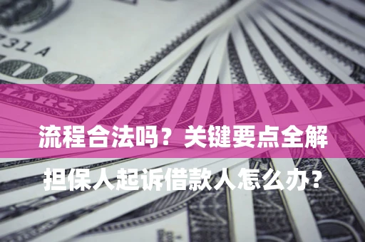 武汉

担保人起诉借款人怎么办？流程合法吗？关键要点全解析