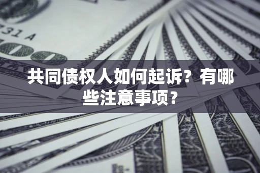 武汉共同债权人如何起诉？有哪些注意事项？