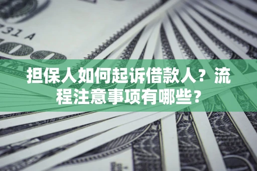 武汉担保人如何起诉借款人？流程注意事项有哪些？